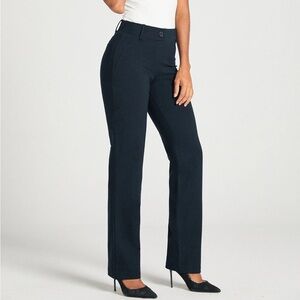 Betabrand Classic Navy Straight Dress Yoga Pants